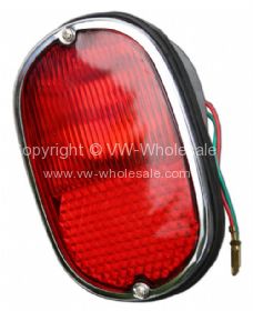 Complete USA spec rear light unit all red lens 62-7/71 - OEM PART NO: 211945237KX