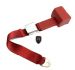 Chrome buckle 2 point inertia seat belt with red webbing