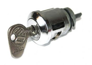 Genuine VW chrome ignition barrel and key Used Bus 71-72 - OEM PART NO: 211905855B