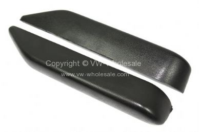 Genuine VW deluxe bus interior arm rest pads Black used 68-79 - OEM PART NO: 