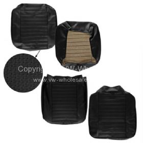 Front basket weave seat covers Black walkthrough Bus - OEM PART NO: 