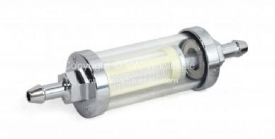 Glass washable universal see-thru fuel filter (9.4mm Ends) - OEM PART NO: AC133011