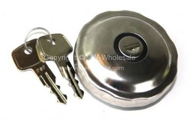 German quality stainless locking fuel cap with gasket T1 for repro fuel tank 8/61-7/67 T2 55-67 - OEM PART NO: 211201551L