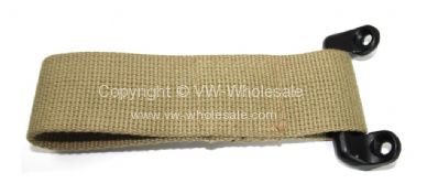 German quality short check strap & bracket beige Bus 61-67 - OEM PART NO: 211841388A