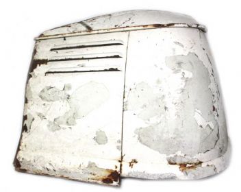 Genuine rear outer corner cut panel with section of roof gutter & side panel Used Left 55-62 - OEM PART NO: 