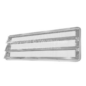 Polished aluminium louvered window complete Left - OEM PART NO: 