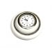 Horn button with clock Ivory/silver colour