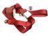 Chrome buckle 3 point inertia seat belt with red webbing - OEM PART NO: 