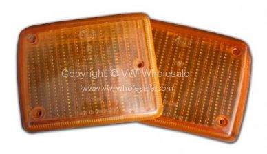 Genuine Hella orange front indicator lenses Used 73-79 - OEM PART NO: 