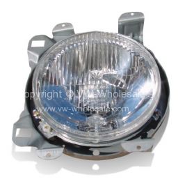 German quality HELLA headlight unit round H4 Right side LHD 80-91 - OEM PART NO: 