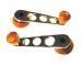 Chrome and wood 3 hole winder handles