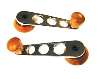 Chrome and wood 3 hole winder handles - OEM PART NO: 