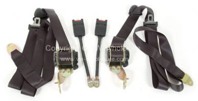 Modern buckle 3 point front seat inertia belts Black - OEM PART NO: ZVW20BBK
