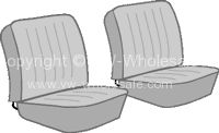 TMI Front Bucket Seat Covers in all Mesh Grey 65-67 - OEM PART NO: 43-2112-334