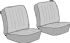 TMI Front Bucket Seat Covers in Mesh Grey/Grey 65-67 - OEM PART NO: 221881002EGYY