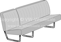TMI Middle Full Length Bench Seat Cover inc 1/3 fold in Silver Beige/Balsalt grey 50-67 - OEM PART NO: 241881003EPL