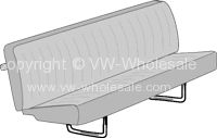 TMI Rear Bench Seat Cover in Silver/Basalt grey 50-67 - OEM PART NO: 241881005ESB
